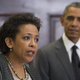 President Barack Obama looks on as his nominee for U.S. attorney general, Loretta Lynch, the U.S. Attorney in Brooklyn, N.Y., speaks during an event at the White House in Washington, D.C., Nov. 8, 2014.
Jim Watson/AFP/Getty Images